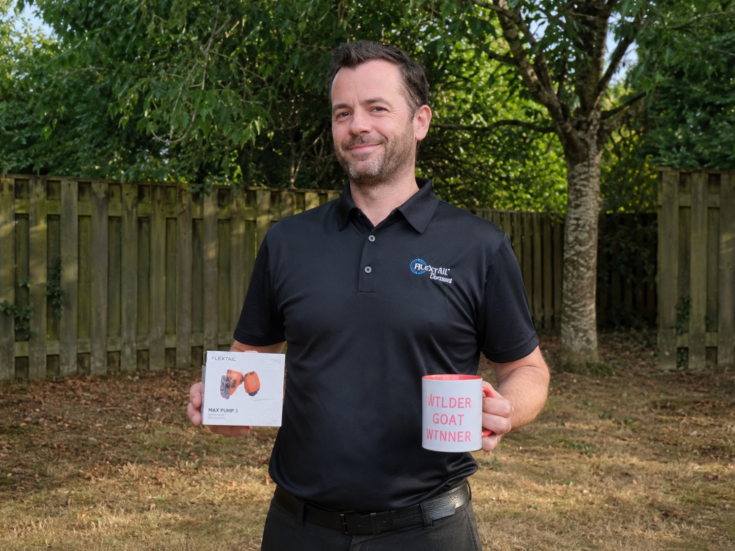 Paul G from Huddersfield with his Flextail Max Pump 3 prize